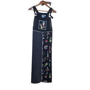 Vintage Carol Anderson Linen Overall Dress Party Bohemian Women's Small Petite